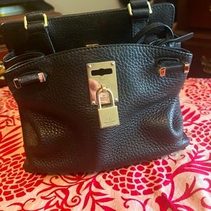 Valentino Joy Lock Black Leather Satchel